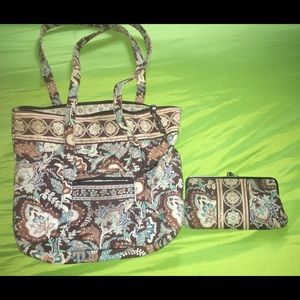 Vera Bradley large bag with wallet